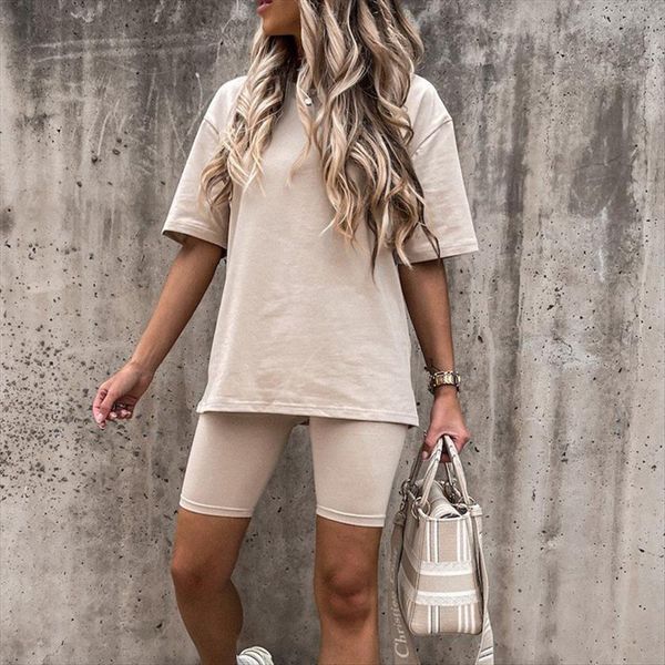 summer 2 pieces set women tracksuits casual tracksuit sports spring loose solid o neck pullover hight waist short pants, Gray
summer 2 pieces set women tracksuits casual tracksuit sports spring loose solid o neck pullover hight waist short pants, Gray