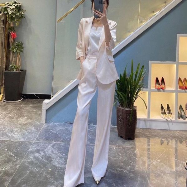 women's two piece pants korean fashion ol work wear 2 set women blazer coat + high waist pant suits spring autumn elegant casual, White
women's two piece pants korean fashion ol work wear 2 set women blazer coat + high waist pant suits spring autumn elegant casual, White