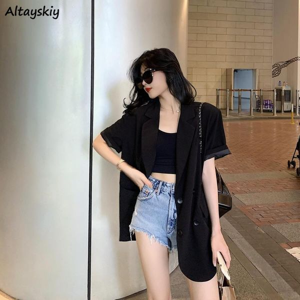 women's suits & blazers women office lady modern streetwear fashionable all-match short sleeve double-breasted chic outwear mujer simpl, White;black
women's suits & blazers women office lady modern streetwear fashionable all-match short sleeve double-breasted chic outwear mujer simpl, White;black