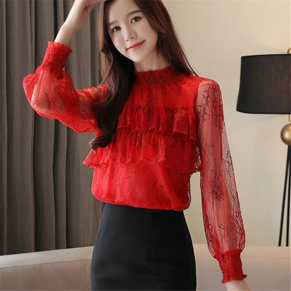 korea female blouses spring loose ruffles office blouse shirts lace chiffon bottoming women blusas shirt, White
korea female blouses spring loose ruffles office blouse shirts lace chiffon bottoming women blusas shirt, White