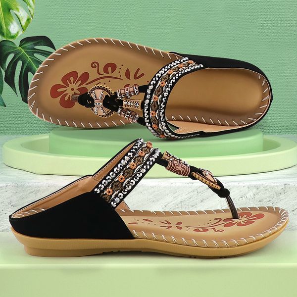 flat sandals women shoes flip flops sandals soft metal decoration rhinestone ethnic style elastic band summer sandals 2022, Black
flat sandals women shoes flip flops sandals soft metal decoration rhinestone ethnic style elastic band summer sandals 2022, Black