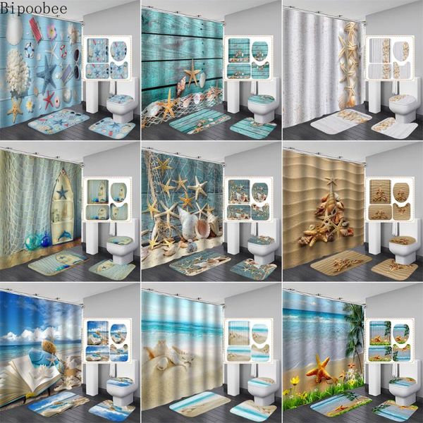 bipoobee 3pcs/1pc beach seaside scenery shower curtain conch starfish shell bathroom curtains non slip rug toilet lid bath mat
bipoobee 3pcs/1pc beach seaside scenery shower curtain conch starfish shell bathroom curtains non slip rug toilet lid bath mat