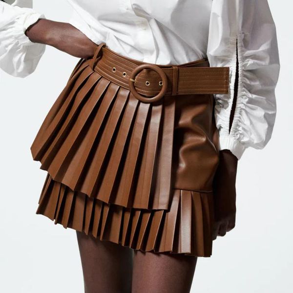 skirts elegant pu leather skirt women mini streetwear high waist chic belt pleated korean black falda mujer
skirts elegant pu leather skirt women mini streetwear high waist chic belt pleated korean black falda mujer