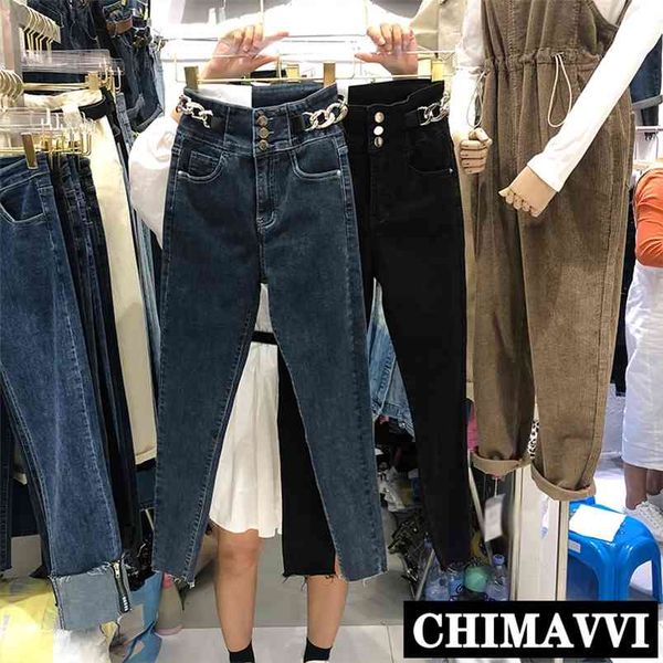 autumn high waist tight fitting jeans slim gold chain decoration stretch black pencil pants women 210708, Blue
autumn high waist tight fitting jeans slim gold chain decoration stretch black pencil pants women 210708, Blue