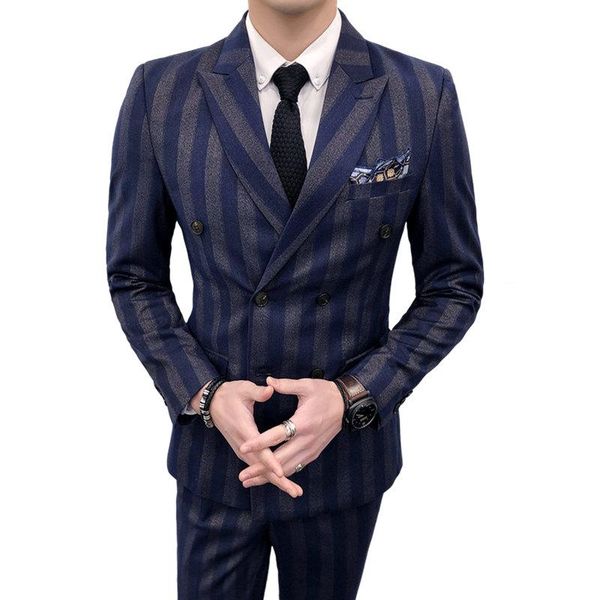 men's suits & blazers ( + pants vests) double breasted groom wedding dresses korean slim striped small groomswear, White;black
men's suits & blazers ( + pants vests) double breasted groom wedding dresses korean slim striped small groomswear, White;black