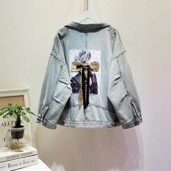 women's jackets loose denim jacket thin section fashion decal embroidery pattern lapel blue 2021 autumn coat 5xl clothes, Black;brown
women's jackets loose denim jacket thin section fashion decal embroidery pattern lapel blue 2021 autumn coat 5xl clothes, Black;brown