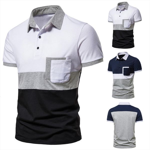 shirts summer stitching with pocket men polos short sleeved lapel slim leisure sports t shirt clothing, White;black
shirts summer stitching with pocket men polos short sleeved lapel slim leisure sports t shirt clothing, White;black