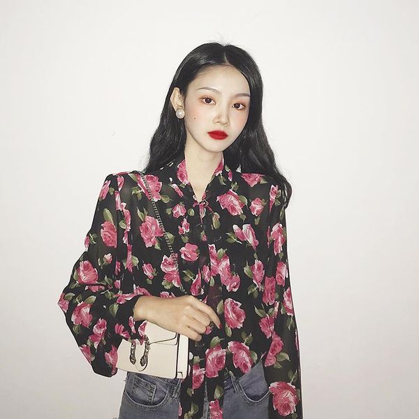 women's blouses & shirts vintage chiffon floral loose fashion brand designer autumn style bow women blouse print blusas mujer de moda, White
women's blouses & shirts vintage chiffon floral loose fashion brand designer autumn style bow women blouse print blusas mujer de moda, White