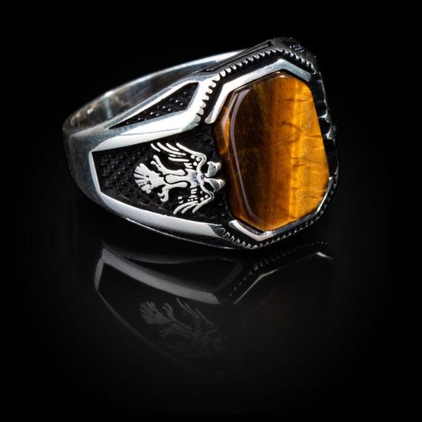 cluster rings animal silver men ring brown tiger eye gemstone 925k two hawk motif jewelry accessory, Golden;silver
cluster rings animal silver men ring brown tiger eye gemstone 925k two hawk motif jewelry accessory, Golden;silver