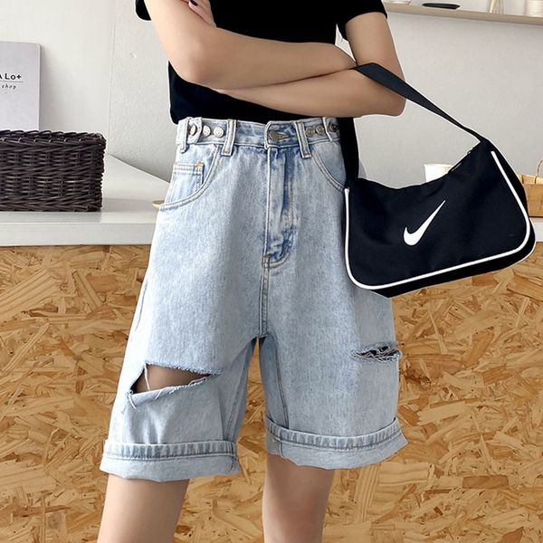 women's shorts summer with high waisted wide leg loose big hole bermuda denim crimping short jeans mpik, White;black
women's shorts summer with high waisted wide leg loose big hole bermuda denim crimping short jeans mpik, White;black