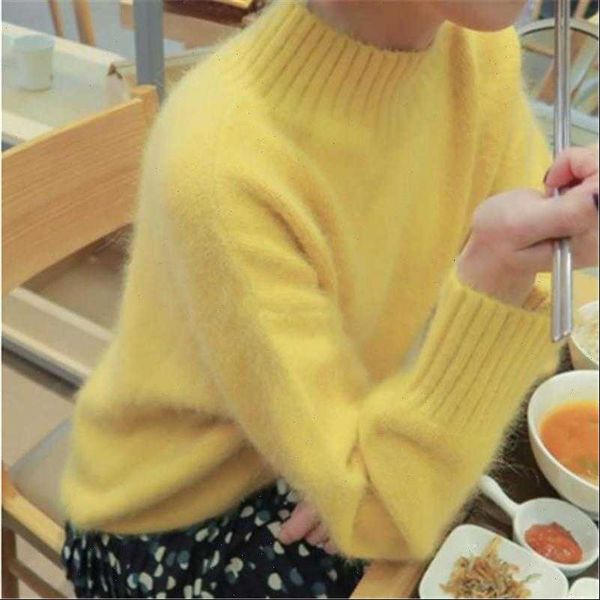 korean knitted autumn winter yellow womens sweaters mink cashmere soft warm pullovers casual loose stand collar, White;black
korean knitted autumn winter yellow womens sweaters mink cashmere soft warm pullovers casual loose stand collar, White;black