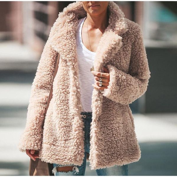 women's wool & blends casual faux fur teddy bear coat jacket women long sleeve cardigan thicken coats autumn winter female fuzzy loose, Black
women's wool & blends casual faux fur teddy bear coat jacket women long sleeve cardigan thicken coats autumn winter female fuzzy loose, Black