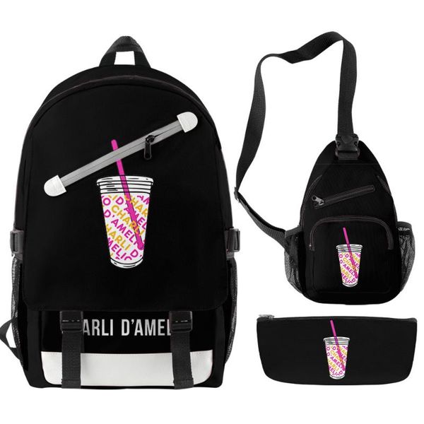 backpack charli d'amelio the hype house fashion backpacks 3 pcs set lapbags outdoor waterproof travel sports boys girls school bag
backpack charli d'amelio the hype house fashion backpacks 3 pcs set lapbags outdoor waterproof travel sports boys girls school bag