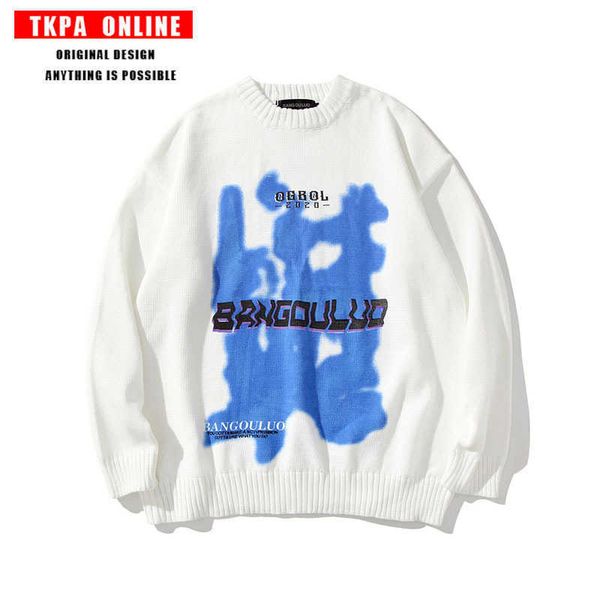 fashion sweater tkpa autumn and winter ins tide brand graffiti jacquard round neck couple korean version bf loose lazy style pullover, White;black
fashion sweater tkpa autumn and winter ins tide brand graffiti jacquard round neck couple korean version bf loose lazy style pullover, White;black