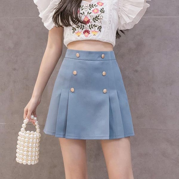 summer mini double breasted women skirts high waist slim korean chiffon shorts black kawaii pleated faldas mujer
summer mini double breasted women skirts high waist slim korean chiffon shorts black kawaii pleated faldas mujer