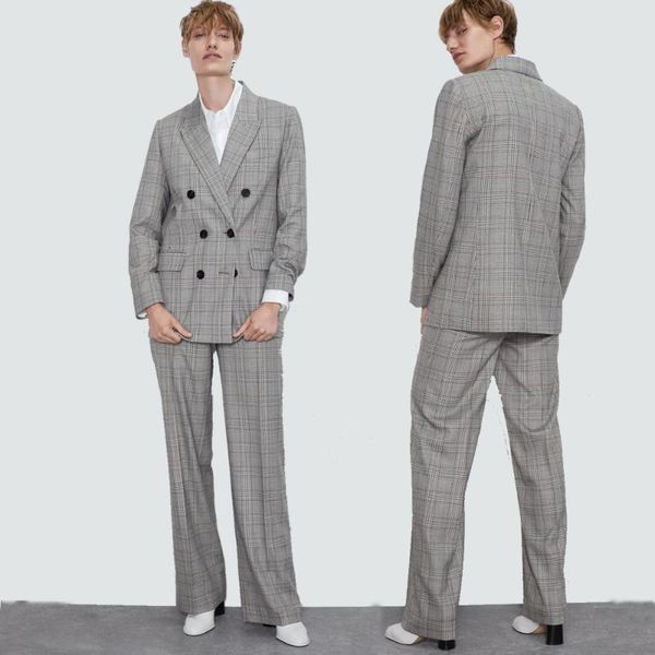 women's suits & blazers spring plaid suit double-breasted collar long sleeve shirt jacket trousers two-piece e9as, White;black
women's suits & blazers spring plaid suit double-breasted collar long sleeve shirt jacket trousers two-piece e9as, White;black