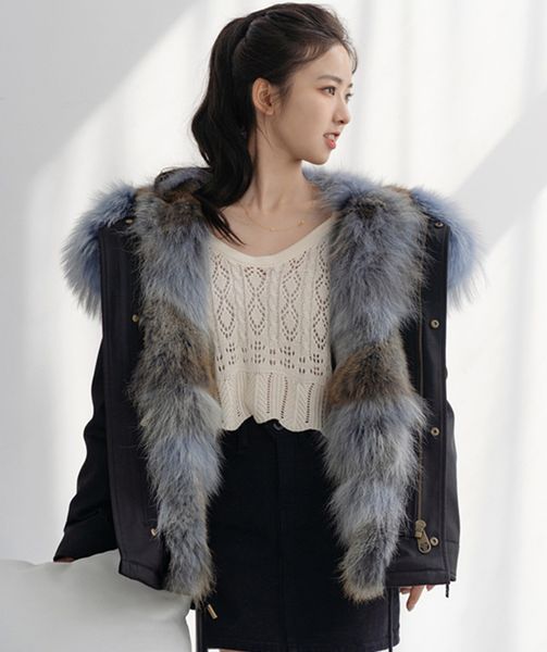 lavish navy raccoon fur trim hoody mukla furs brand dark blue brown coyote fur lining black mini parkas ykk zipper liner detachable short
lavish navy raccoon fur trim hoody mukla furs brand dark blue brown coyote fur lining black mini parkas ykk zipper liner detachable short