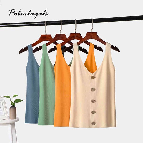 korean summer casual knit silk tank for women cami buttons shirt sleeveless knit crop women's camisole 210420, White
korean summer casual knit silk tank for women cami buttons shirt sleeveless knit crop women's camisole 210420, White