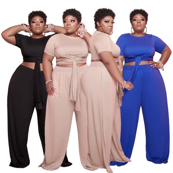plus size tracksuits 4xl 5xl women's clothing summer round collar solid color bandage wide leg pants two piece suit wholesale drop, Black
plus size tracksuits 4xl 5xl women's clothing summer round collar solid color bandage wide leg pants two piece suit wholesale drop, Black