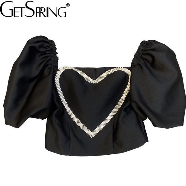 women's blouses & shirts getspring women blouse shirt diamonds square collar short summer all match puff sleeve vintage, White
women's blouses & shirts getspring women blouse shirt diamonds square collar short summer all match puff sleeve vintage, White