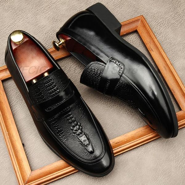 dress shoes slip on men business wedding genuine leather round head brand formal black coffee oxford lofers 16uu
dress shoes slip on men business wedding genuine leather round head brand formal black coffee oxford lofers 16uu