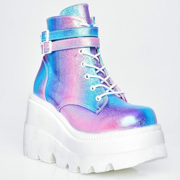 boots fashion high platform women wedges lace up ankle thick bottom mixed color 2021 autumn female shoes, Black
boots fashion high platform women wedges lace up ankle thick bottom mixed color 2021 autumn female shoes, Black