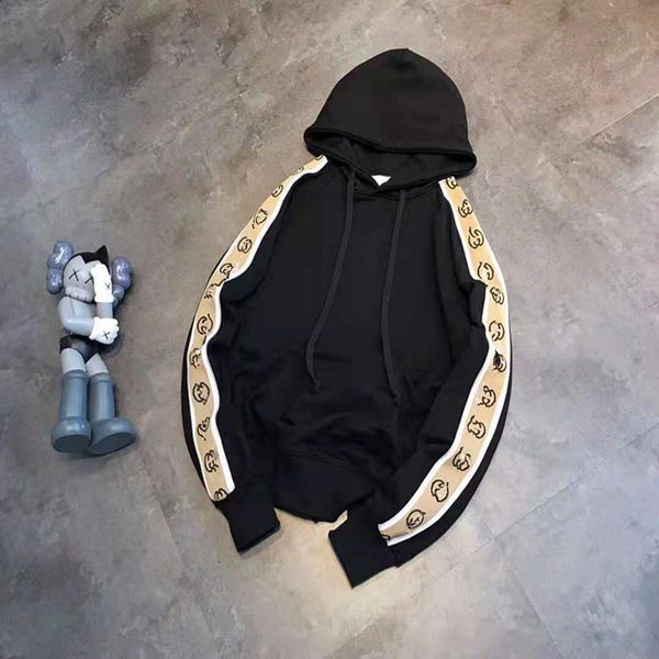 2021 new tide brand autumn men's and women's reflective side webbing splicing strip hoodie pu, Black
2021 new tide brand autumn men's and women's reflective side webbing splicing strip hoodie pu, Black
