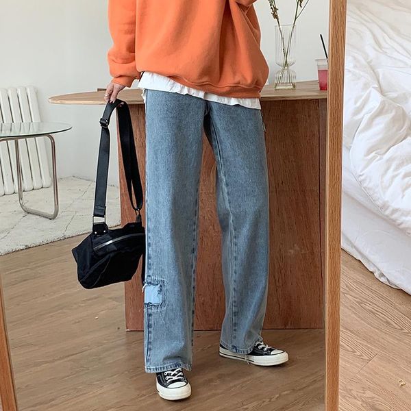 spring autumn korean style loose women denim pants casual high elastic waist jeans for straight long (f9017) women's, Blue
spring autumn korean style loose women denim pants casual high elastic waist jeans for straight long (f9017) women's, Blue