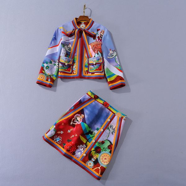 two piece dress european and american women's clothing autumn style seven-point sleeve cartoon print jacket skirt fashion suit 1f60, White
two piece dress european and american women's clothing autumn style seven-point sleeve cartoon print jacket skirt fashion suit 1f60, White