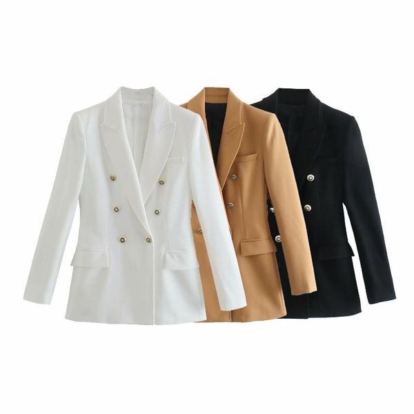 women's suits & blazers blsqr multi-color elegant outwear women double breasted vintage chic office lady pockets fashion jackets girl, White;black
women's suits & blazers blsqr multi-color elegant outwear women double breasted vintage chic office lady pockets fashion jackets girl, White;black