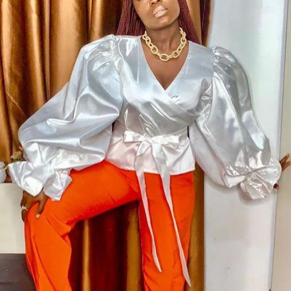 women's blouses & shirts white women casual bow long lantern sleeve v neck waist belt elegant spring autumn fashion solid color 2021 s
women's blouses & shirts white women casual bow long lantern sleeve v neck waist belt elegant spring autumn fashion solid color 2021 s