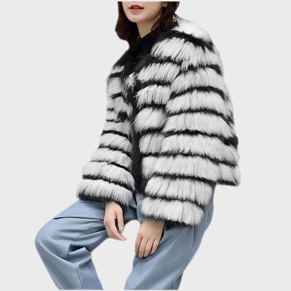 women's fur & faux autumn winter women long sleeve thick warm jacket loose coat size s-6xl outerwear, Black
women's fur & faux autumn winter women long sleeve thick warm jacket loose coat size s-6xl outerwear, Black