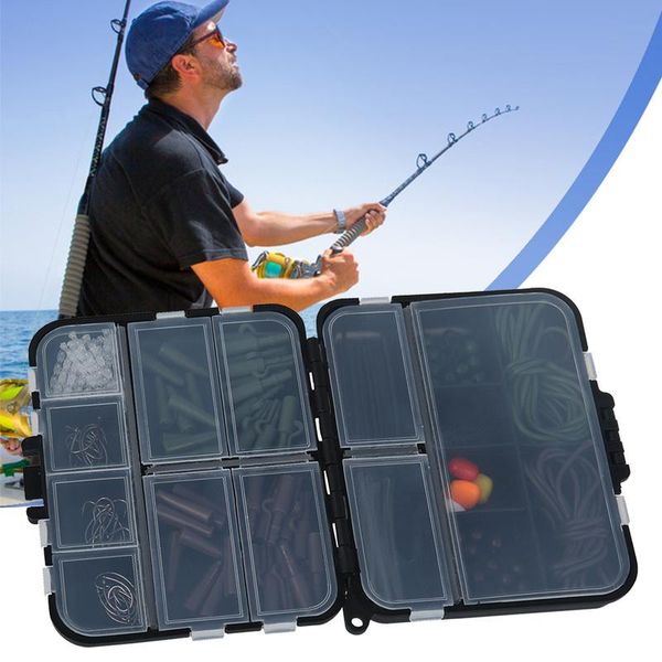 128pcs/box fishing tackle boxes hook sinker equipment weight swivels snaps exquisite storage tool box fishings accessories kit
128pcs/box fishing tackle boxes hook sinker equipment weight swivels snaps exquisite storage tool box fishings accessories kit