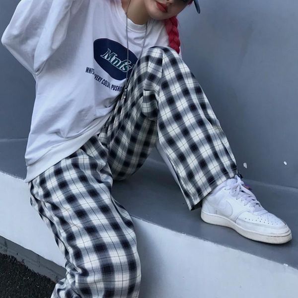 women's pants & capris women gabby high waist plaid slacks wide leg harajuku hip hops streetwear female plus size oversized fall trouse, Black;white
women's pants & capris women gabby high waist plaid slacks wide leg harajuku hip hops streetwear female plus size oversized fall trouse, Black;white