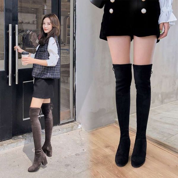 over knee boots women's thin leg elastic autumn and winter suede thick heel high-heeled, Black
over knee boots women's thin leg elastic autumn and winter suede thick heel high-heeled, Black