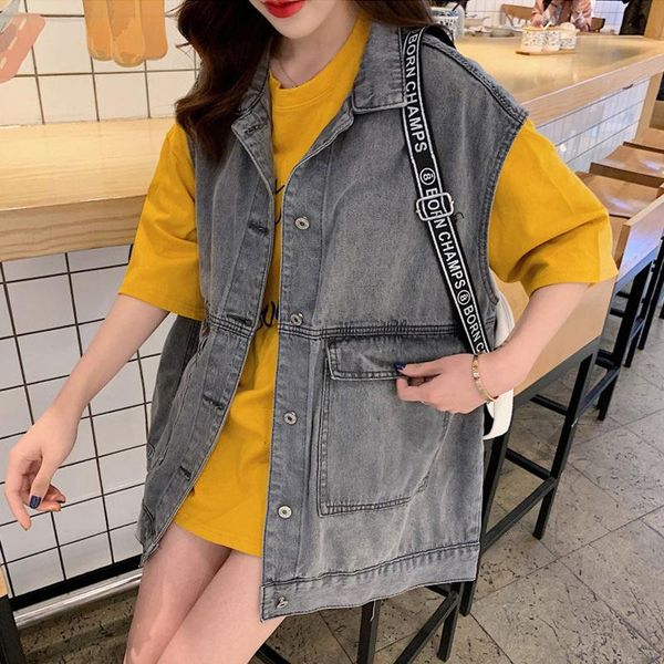 women's jackets denim jacket spring and autumn loose single-breasted female casual long section large pocket sleeveless, Black;brown
women's jackets denim jacket spring and autumn loose single-breasted female casual long section large pocket sleeveless, Black;brown