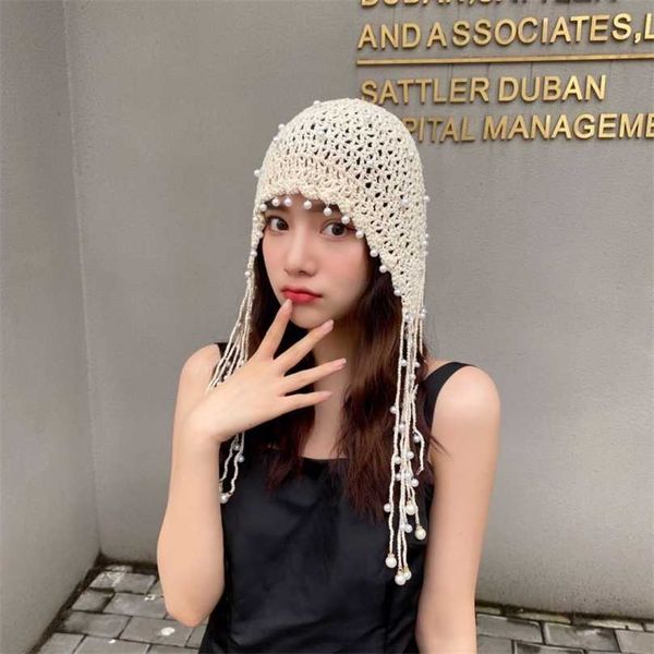 women hat all seasons knitted beanie lady crochet pearl skullies beanies vintage female tassels 211119, Blue;gray
women hat all seasons knitted beanie lady crochet pearl skullies beanies vintage female tassels 211119, Blue;gray