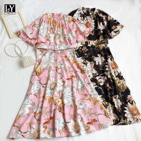 ly varey lin summer women casual flare sleeve loose flora dress seaside holiday style o-neck medium long with belt female 210526, Black;gray
ly varey lin summer women casual flare sleeve loose flora dress seaside holiday style o-neck medium long with belt female 210526, Black;gray