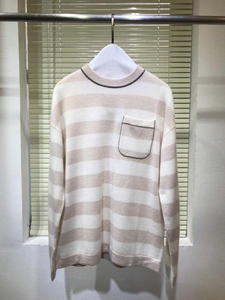 women's sweaters ladies 2021 fashion long sleeve casual striped pocket chain cashmere sweater 1210, White;black
women's sweaters ladies 2021 fashion long sleeve casual striped pocket chain cashmere sweater 1210, White;black