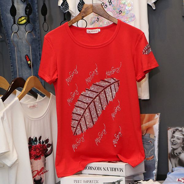 women's t-shirt t-shirt women summer diamonds short sleeve pullovers loose plus size casual elasticity bottoming shirt q8qr, White
women's t-shirt t-shirt women summer diamonds short sleeve pullovers loose plus size casual elasticity bottoming shirt q8qr, White