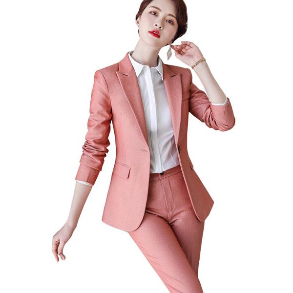 women's two piece pants female women formal pant suit pink black 2 set office ladies business work wear blazer jacket and trous, White
women's two piece pants female women formal pant suit pink black 2 set office ladies business work wear blazer jacket and trous, White