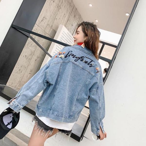 women's jackets floral embroidery jean jacket women denim letters oversize coats full sleeve streetwear spring fall outerwear casual cl, Black;brown
women's jackets floral embroidery jean jacket women denim letters oversize coats full sleeve streetwear spring fall outerwear casual cl, Black;brown