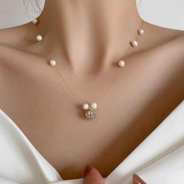 pendant necklaces lovoacc delicate textured freshwater pearl beaded necklace for women bling rhinestone fishing line pendientes, Silver
pendant necklaces lovoacc delicate textured freshwater pearl beaded necklace for women bling rhinestone fishing line pendientes, Silver