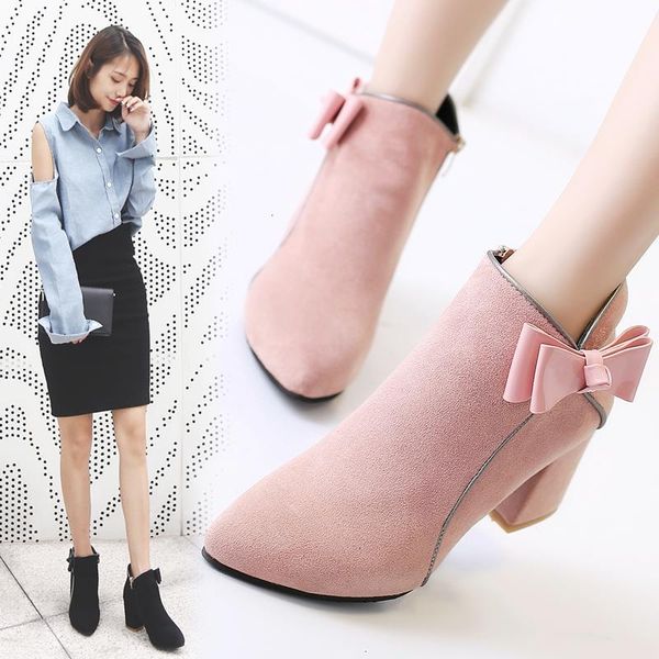 weweya butterfly knot zipper ankle women shoes point toe bow tie frosed flock autumn boots woman square heels botas mujer, Black
weweya butterfly knot zipper ankle women shoes point toe bow tie frosed flock autumn boots woman square heels botas mujer, Black