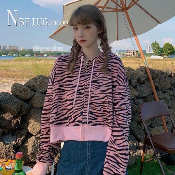 jacket women 2021 zebra pattern zipper coat drawstring hooded streetwear female jackets women's, Black;brown
jacket women 2021 zebra pattern zipper coat drawstring hooded streetwear female jackets women's, Black;brown