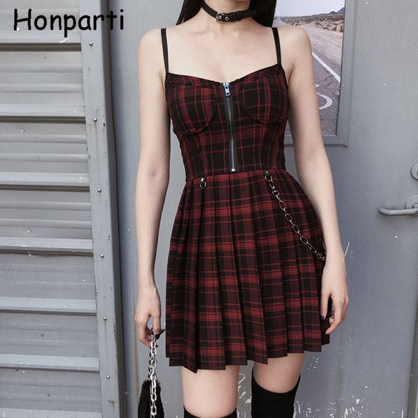 dark gothic womens autumn strap plaid mini dress high waist v-neck female street fashion pleated a-line dresses lady clothing, Black;gray
dark gothic womens autumn strap plaid mini dress high waist v-neck female street fashion pleated a-line dresses lady clothing, Black;gray