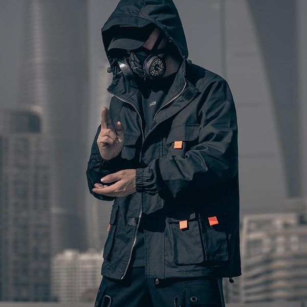 men's jackets dark jacket flight original hooded male functional wind national tide loose punk men, Black;brown
men's jackets dark jacket flight original hooded male functional wind national tide loose punk men, Black;brown