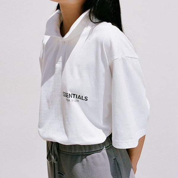 feel of god fog sentials reflective letter polo shirt short sleeve men's and women's casual t-shirt, White;black
feel of god fog sentials reflective letter polo shirt short sleeve men's and women's casual t-shirt, White;black