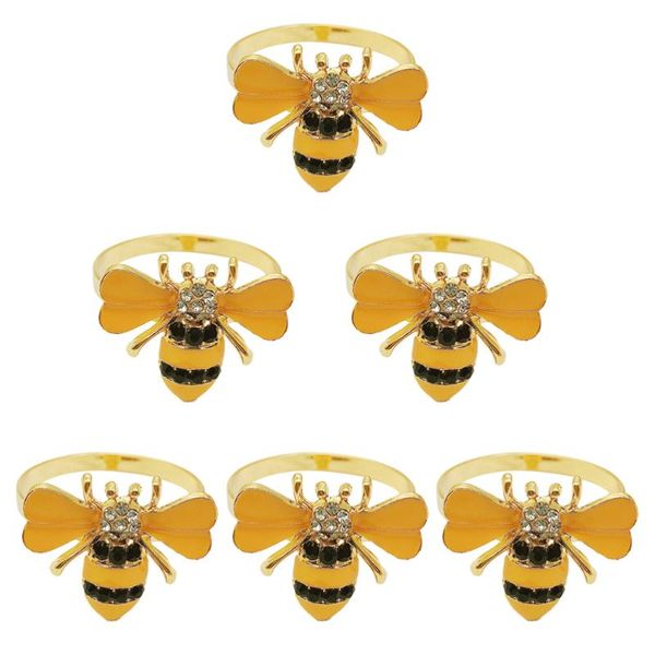 6pcs bee napkin rings honeybee buckles clasps gold ring
