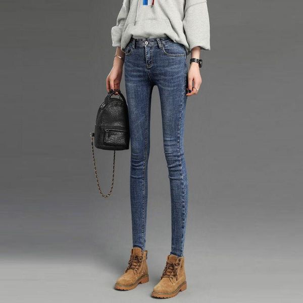denim fabric spring jeans women washed pencil high waist ankle-length pants elastic slim trousers students women's, Blue
denim fabric spring jeans women washed pencil high waist ankle-length pants elastic slim trousers students women's, Blue